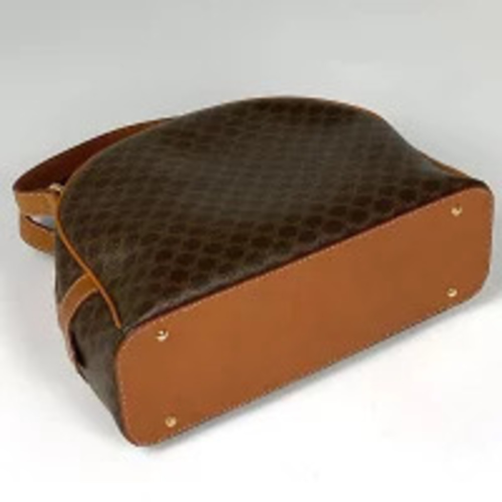 Celine Canvas Brown Macadam Handbag Brown